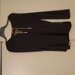 𝅺belldini Long Sleeve Black and Gold Shirt Sz Medium